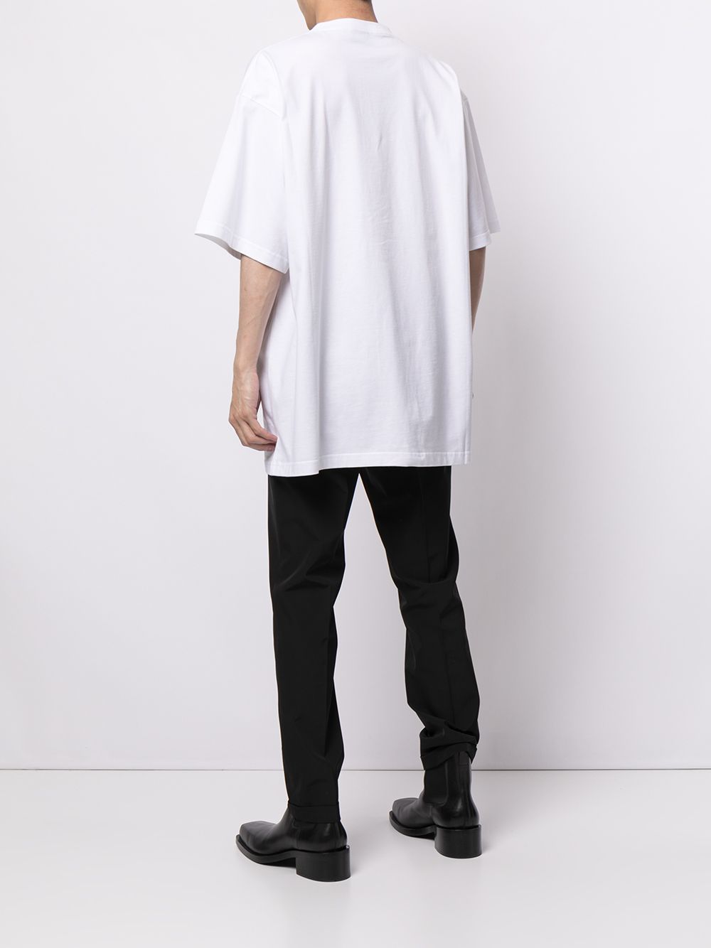 Scissors Logo Print White Oversized T-shirt - Exclusive Wear