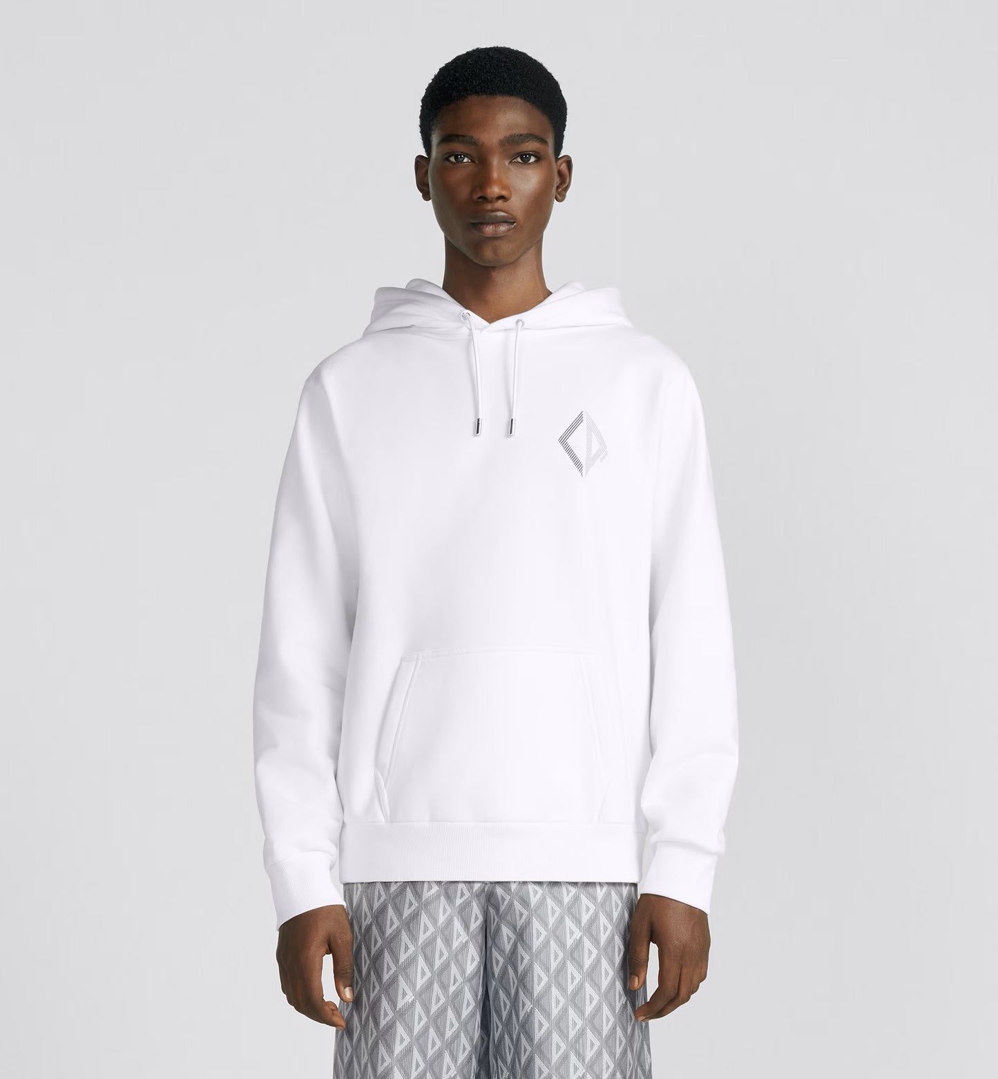 CD DIAMOND WHITE HOODED SWEATSHIRT