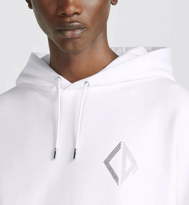 CD DIAMOND WHITE HOODED SWEATSHIRT