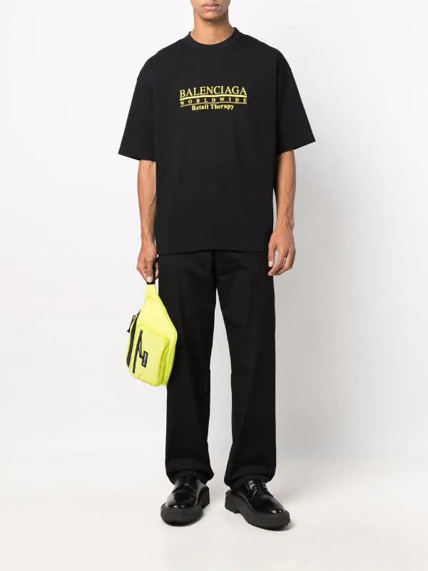 Retail Therapy Logo Print Black T-shirt - Exclusive Wear