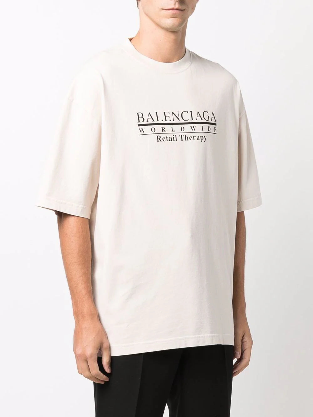Retail Therapy Logo Print White T-shirt - Exclusive Wear