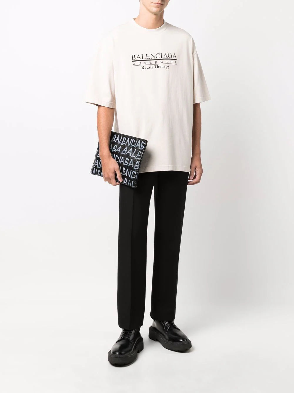 Retail Therapy Logo Print White T-shirt - Exclusive Wear