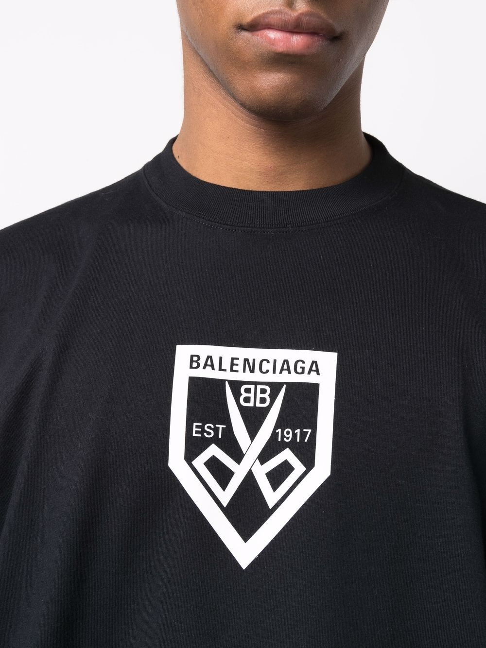 Scissors Logo Print Black Oversized T-shirt - Exclusive Wear