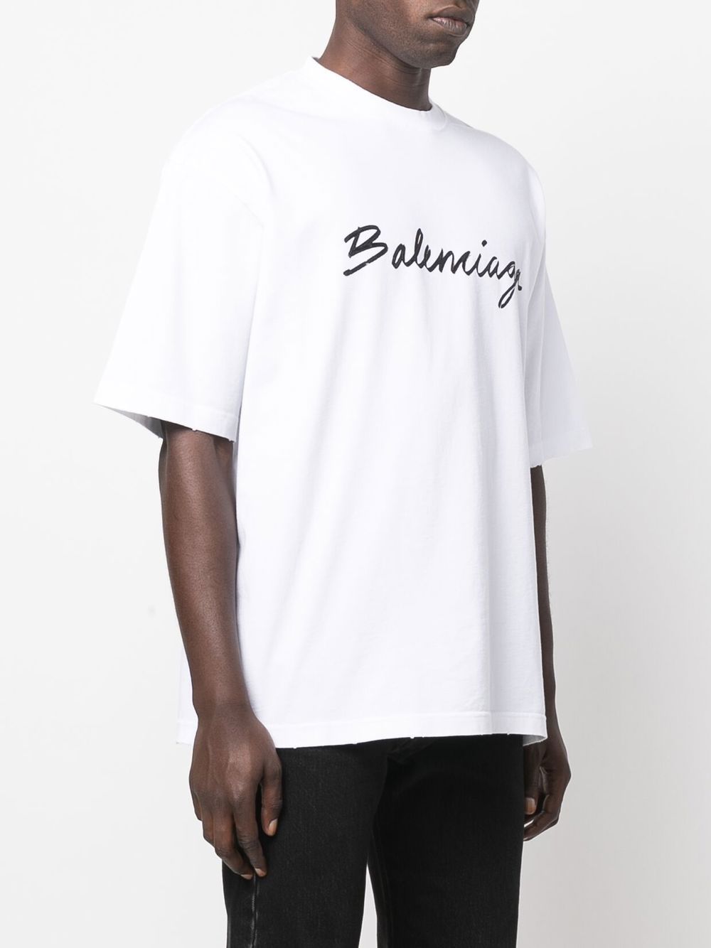 Brush Logo White Oversize T-shirt - Exclusive Wear