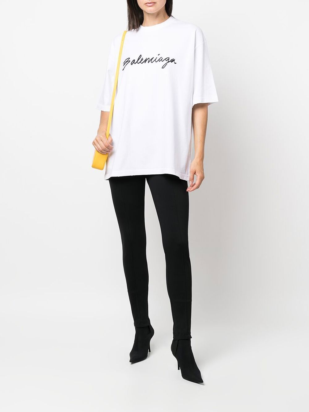 Brush Logo White Oversize T-shirt - Exclusive Wear