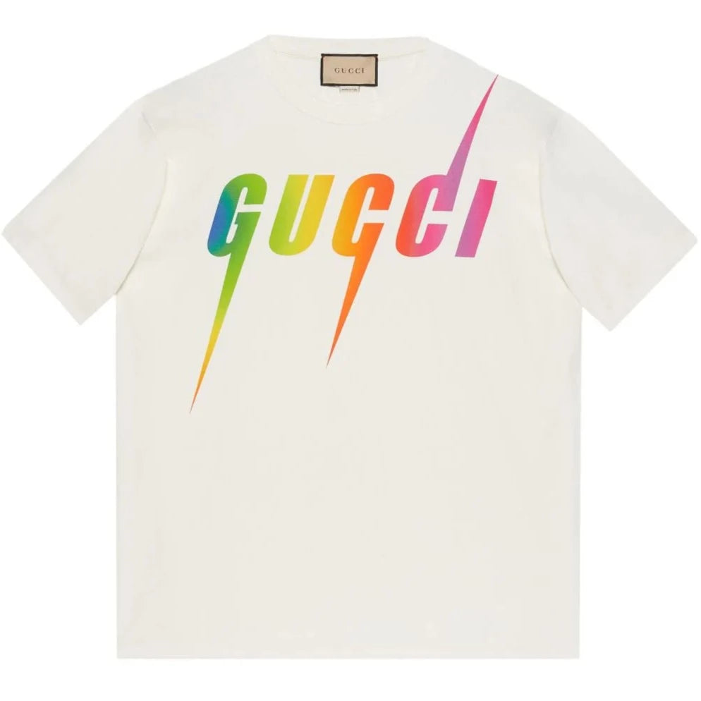 Blade Gradient Print White T-shirt - Exclusive Wear