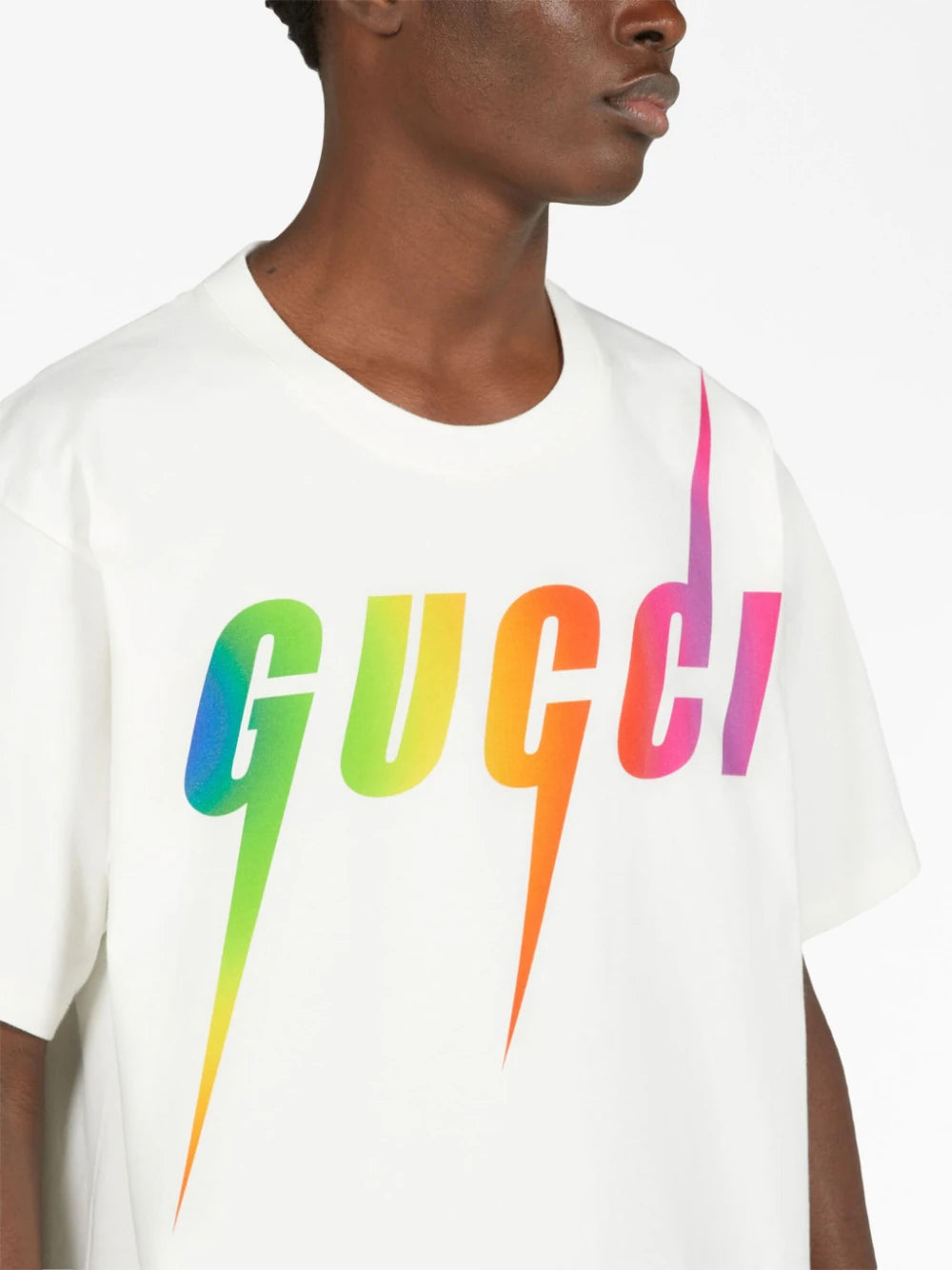 Blade Gradient Print White T-shirt - Exclusive Wear