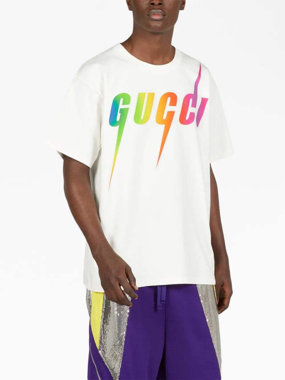 Blade Gradient Print White T-shirt - Exclusive Wear