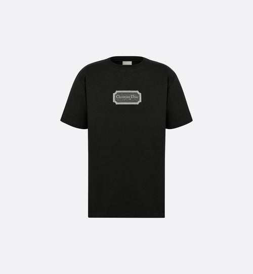 Couture Relaxed Fit Black T-shirt with Embroidery