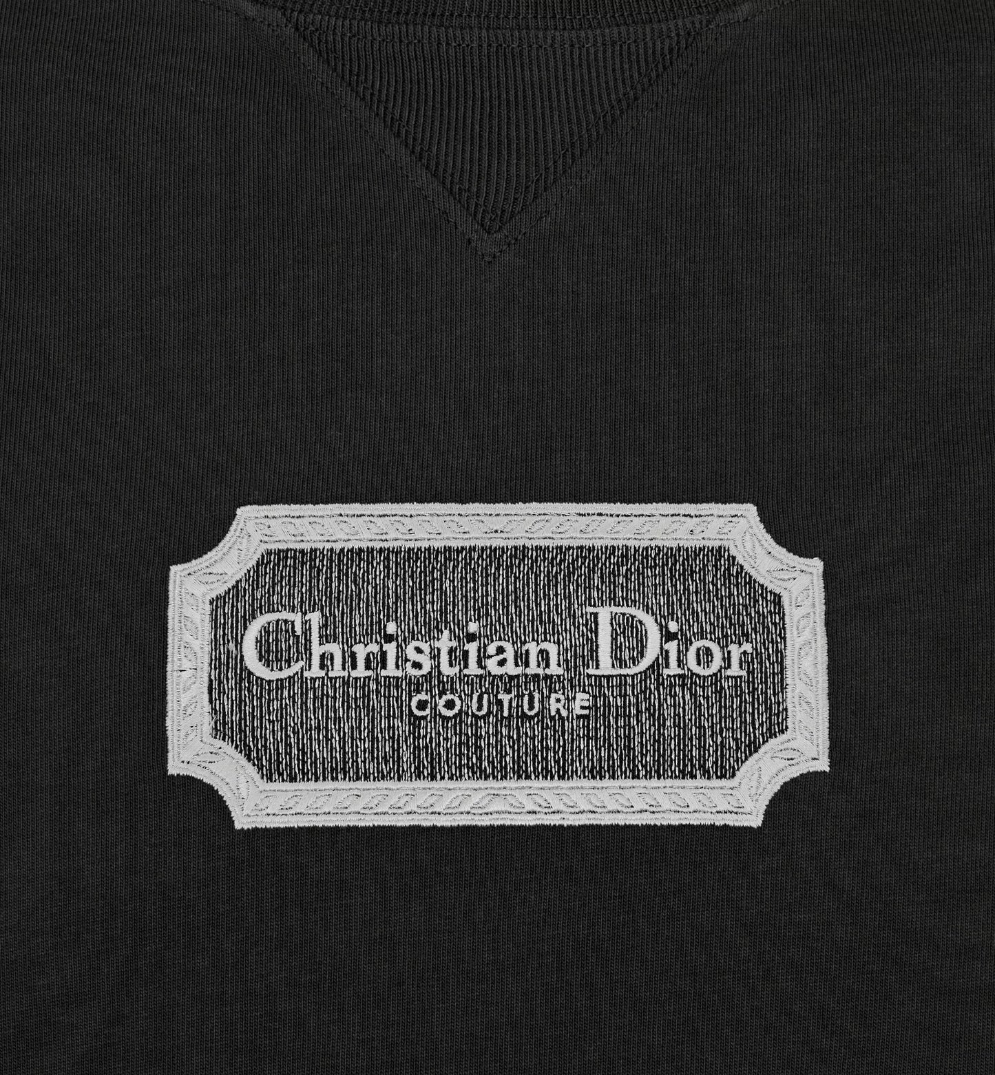 Couture Relaxed Fit Black T-shirt with Embroidery