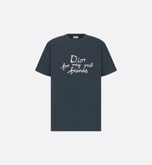 Hylton Nel For My Real Friends Embroidered Navy Blue T-shirt