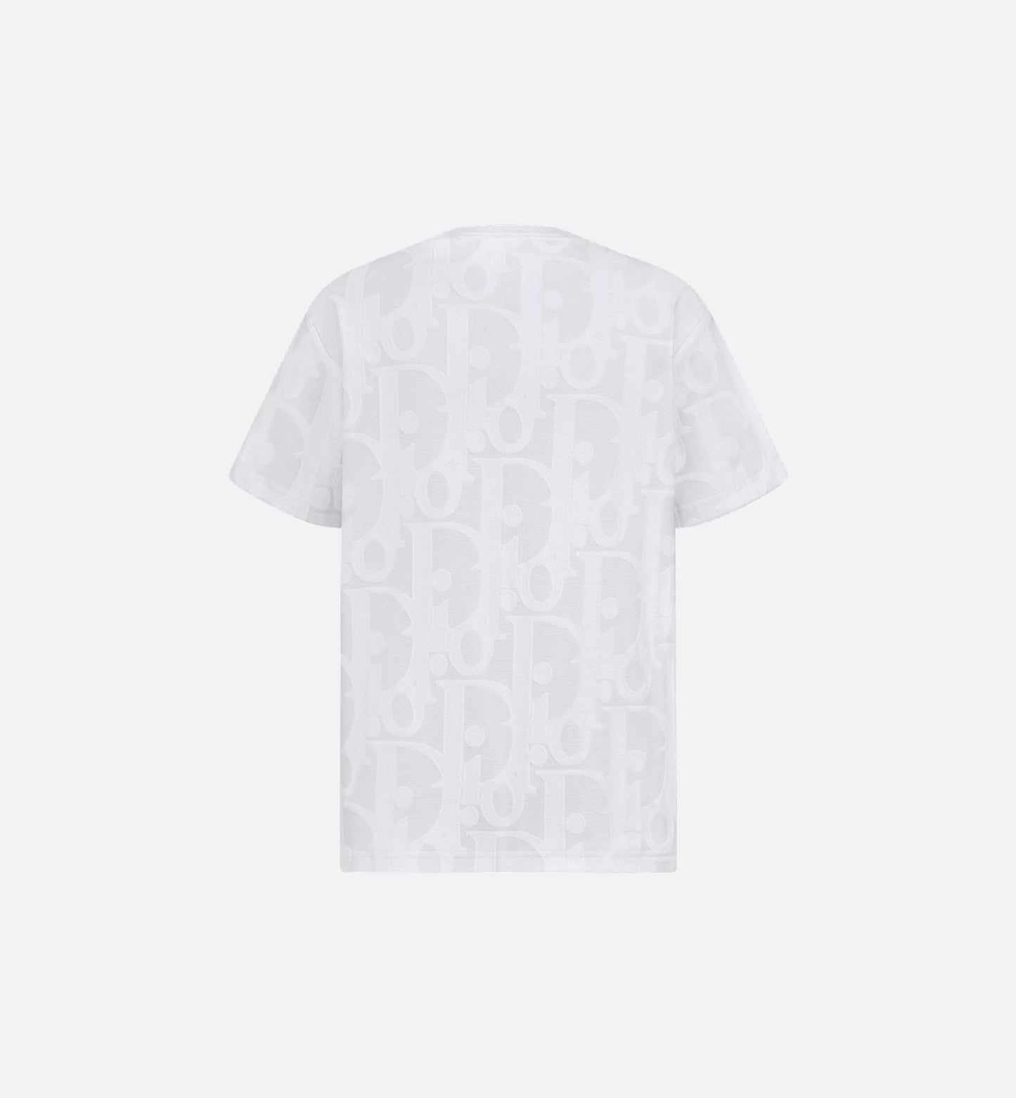 White Relaxed Fit Oblique Motif Cotton T-shirt