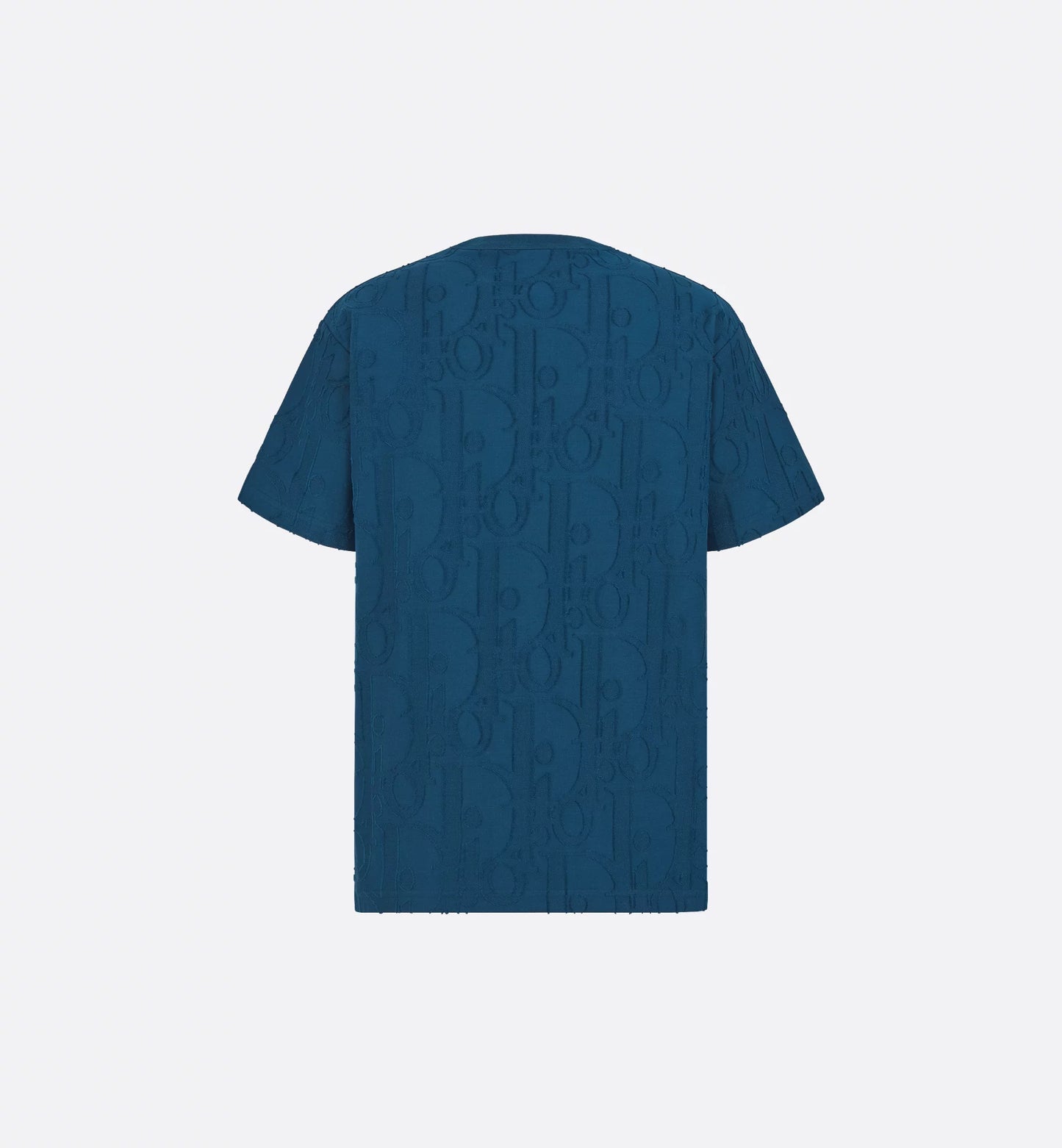 Deep Blue Relaxed Fit Oblique Motif Cotton T-shirt
