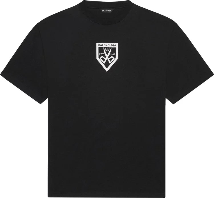 Scissors Logo Print Black Oversized T-shirt - Exclusive Wear