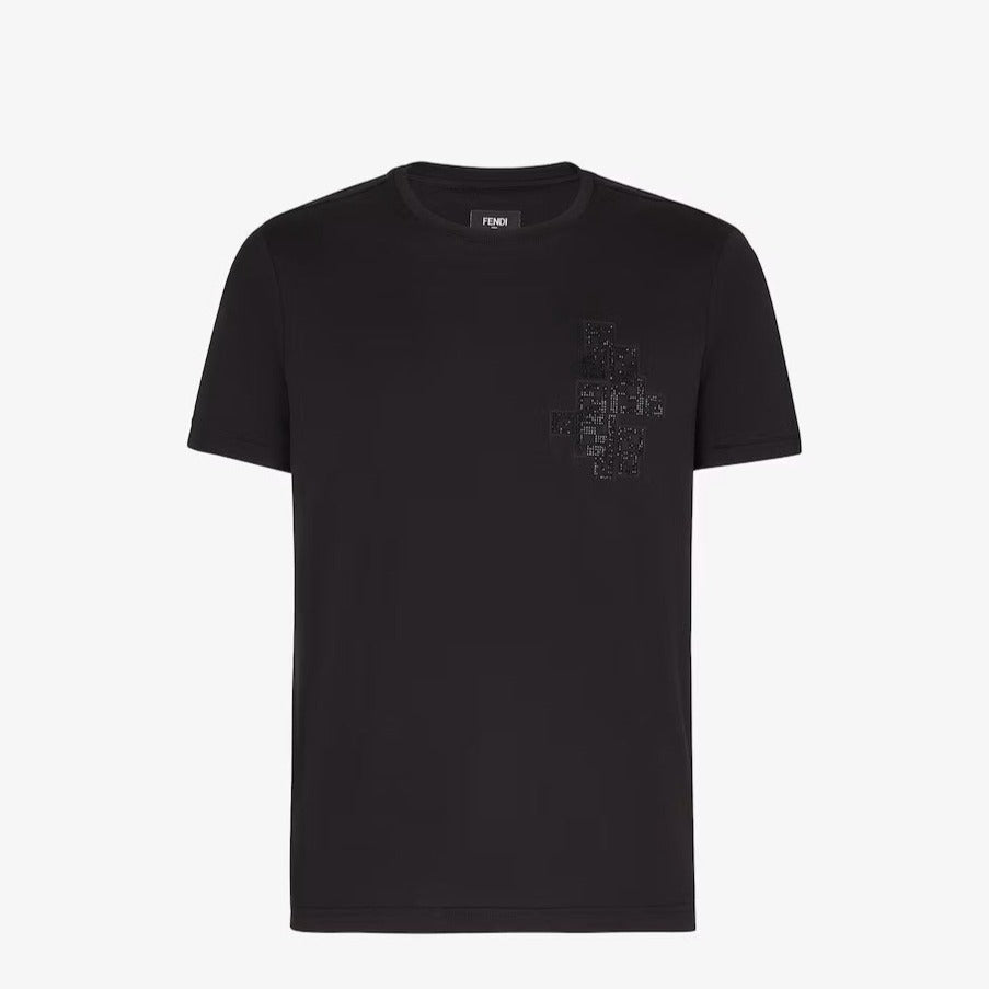 Plain Cotton Logo Black T-shirt - Exclusive Wear
