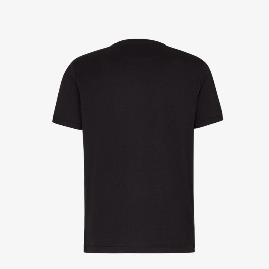 Plain Cotton Logo Black T-shirt - Exclusive Wear