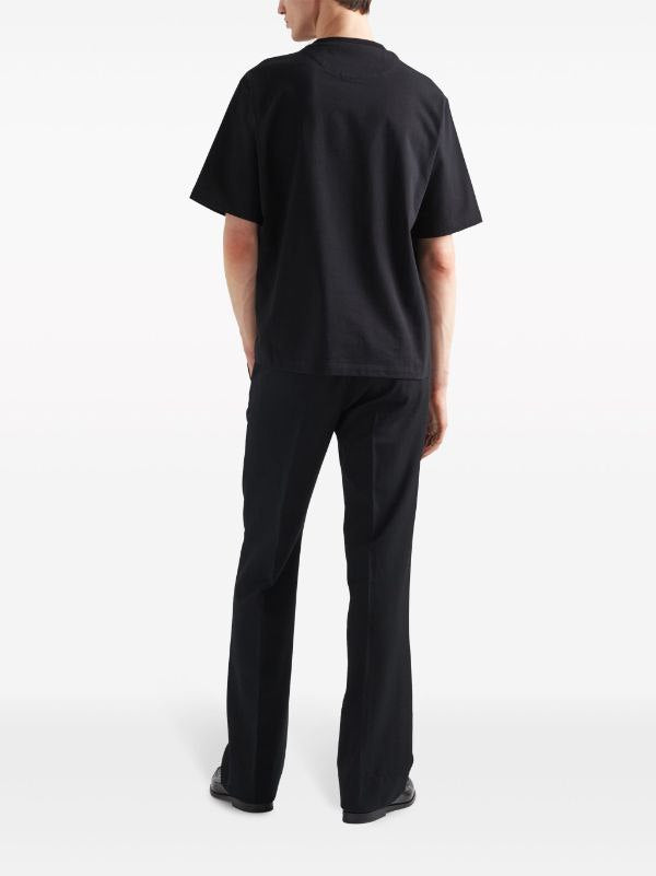 Prada Black Cotton T-shirt with Logo