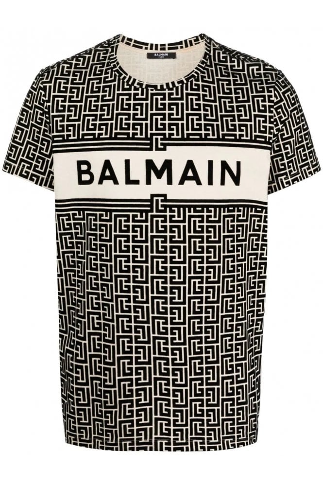 Flocked Monogram-pattern Logo T-shirt - Exclusive Wear
