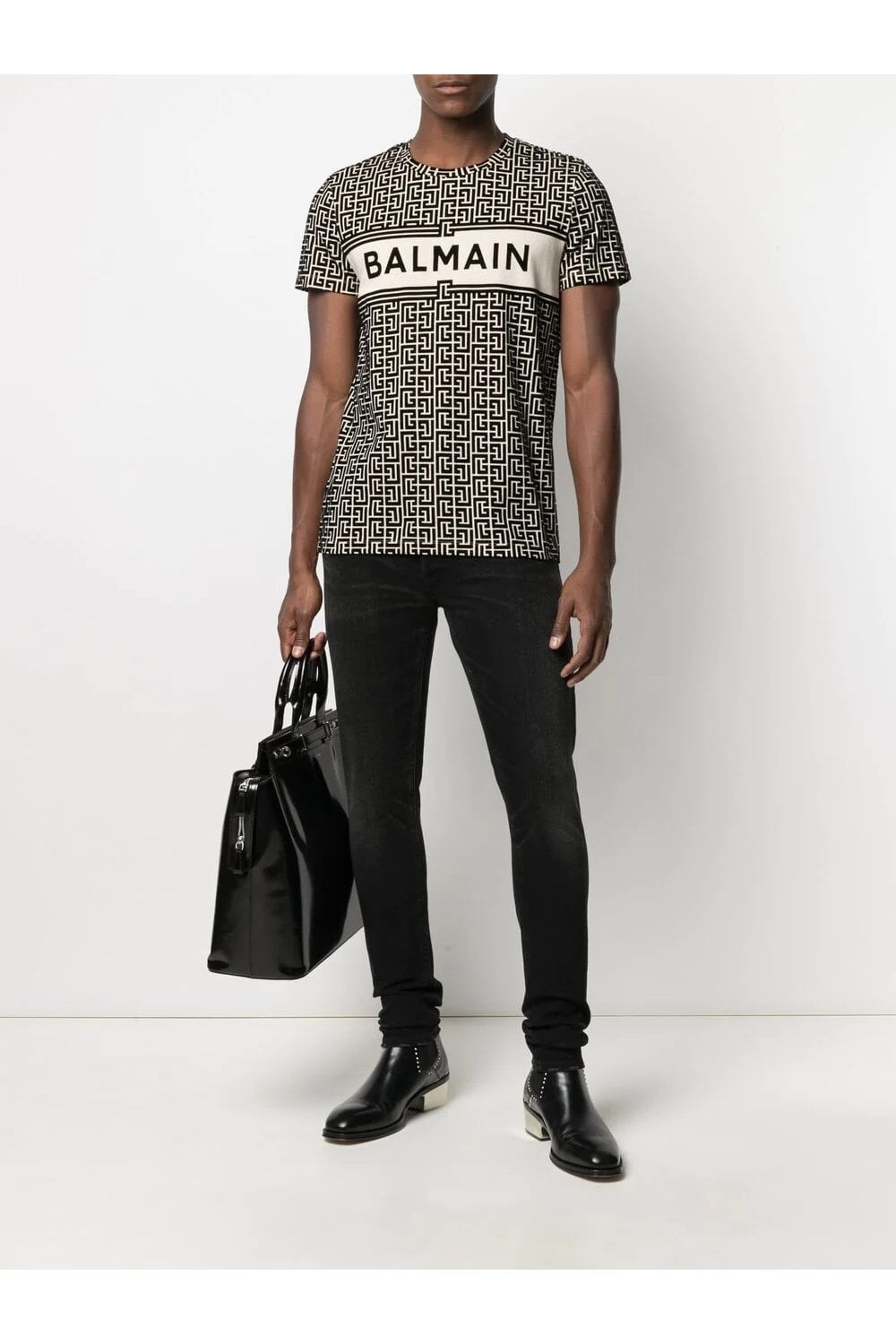 Flocked Monogram-pattern Logo T-shirt - Exclusive Wear