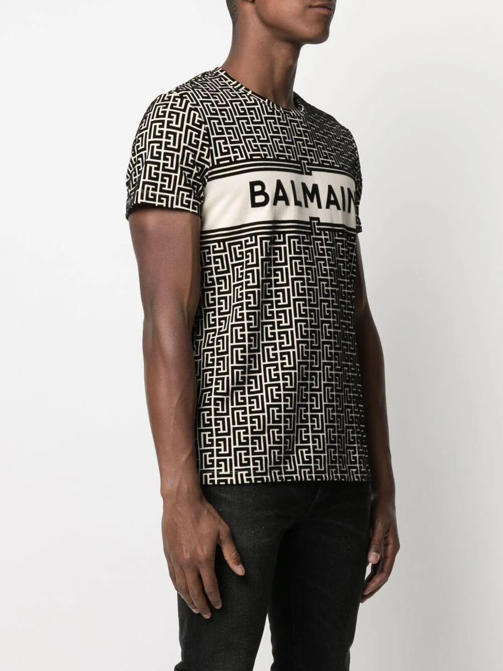 Flocked Monogram-pattern Logo T-shirt - Exclusive Wear