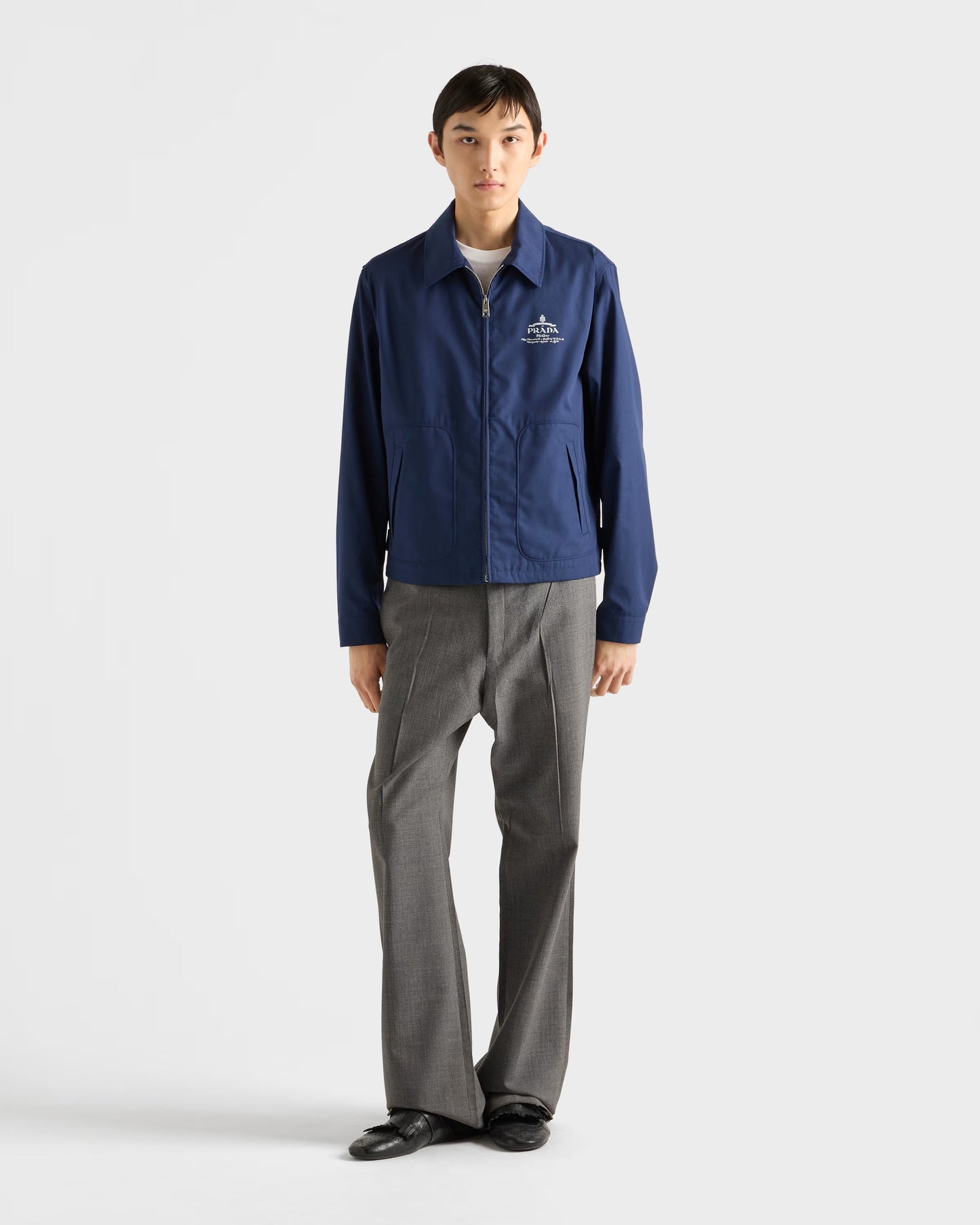 Blue Cotton Blend Jacket