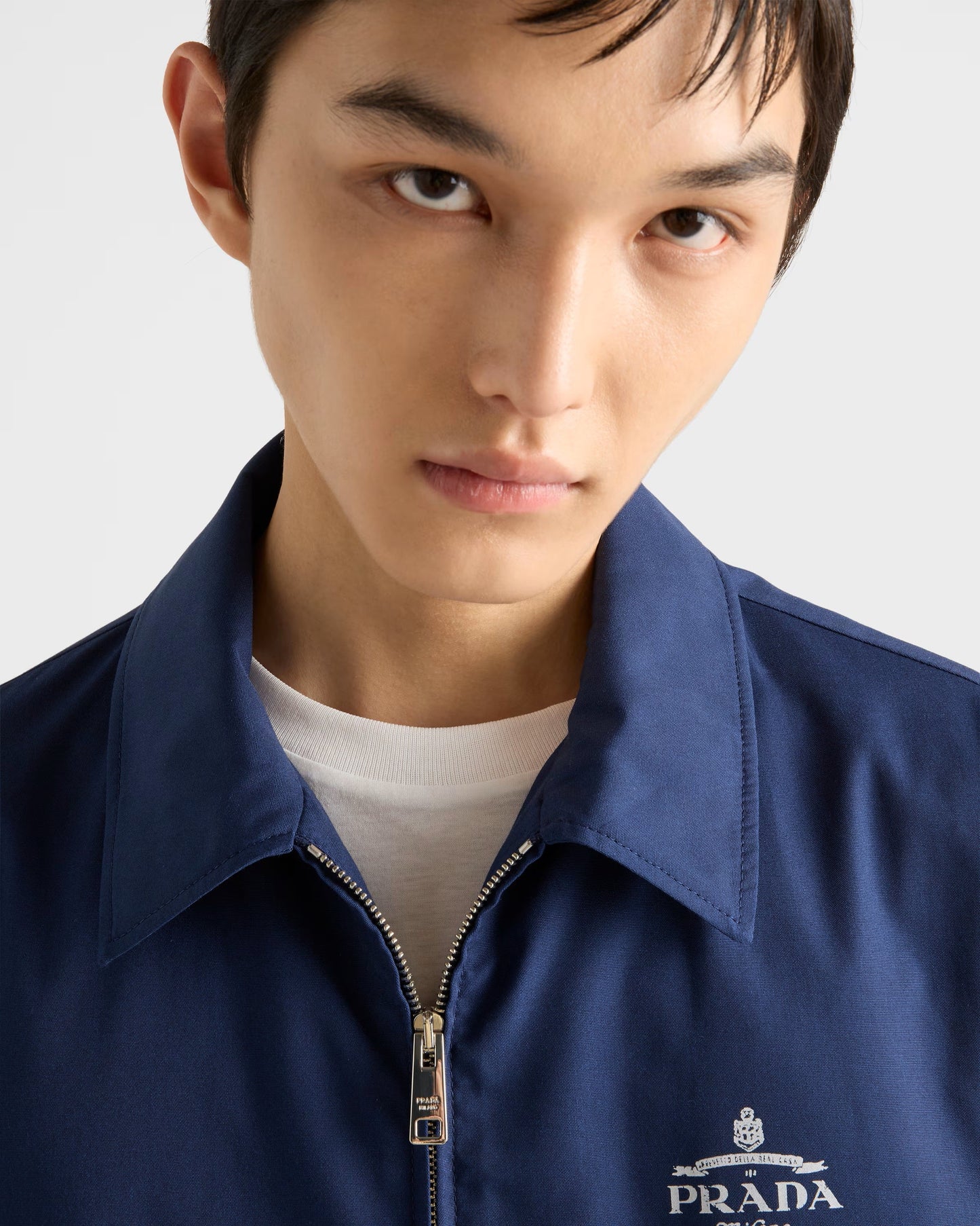 Blue Cotton Blend Jacket