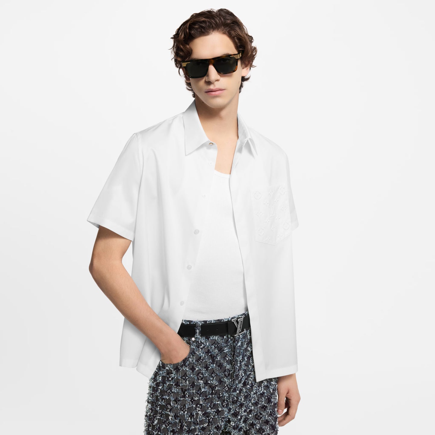 Monogram Pocket White Shirt