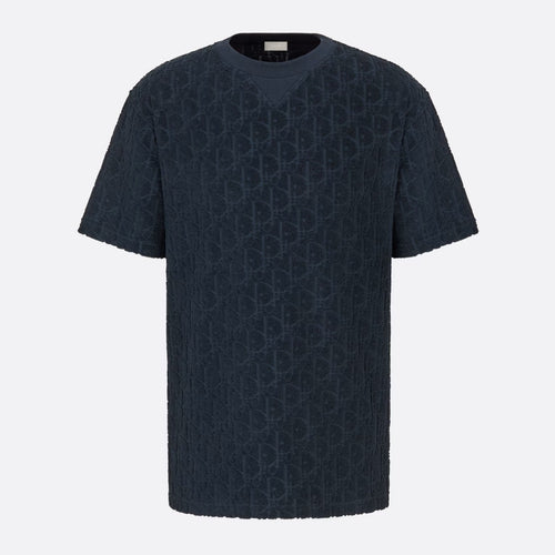 Oblique Relaxed Fit Navy Blue T-shirt - Exclusive Wear
