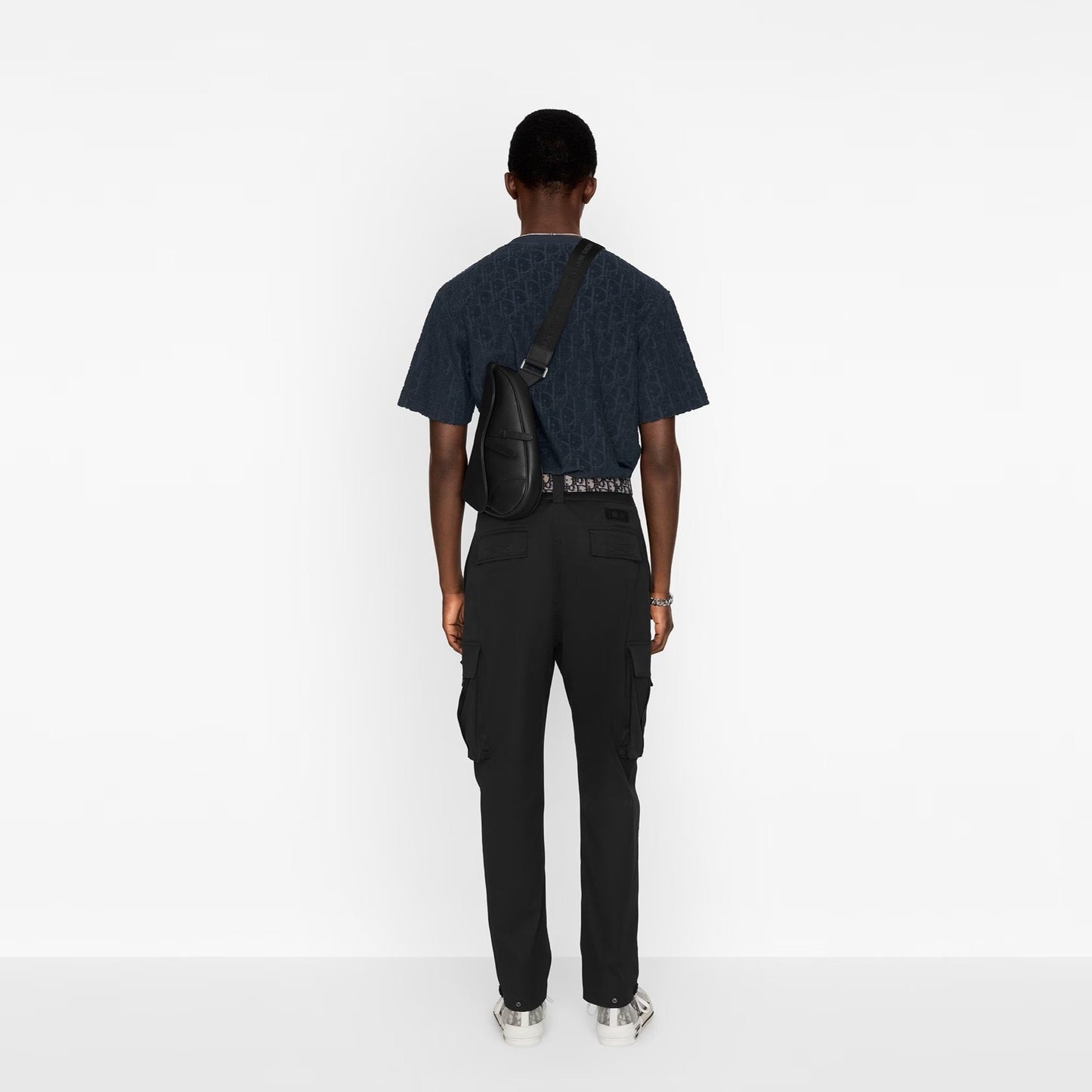Oblique Relaxed Fit Navy Blue T-shirt - Exclusive Wear