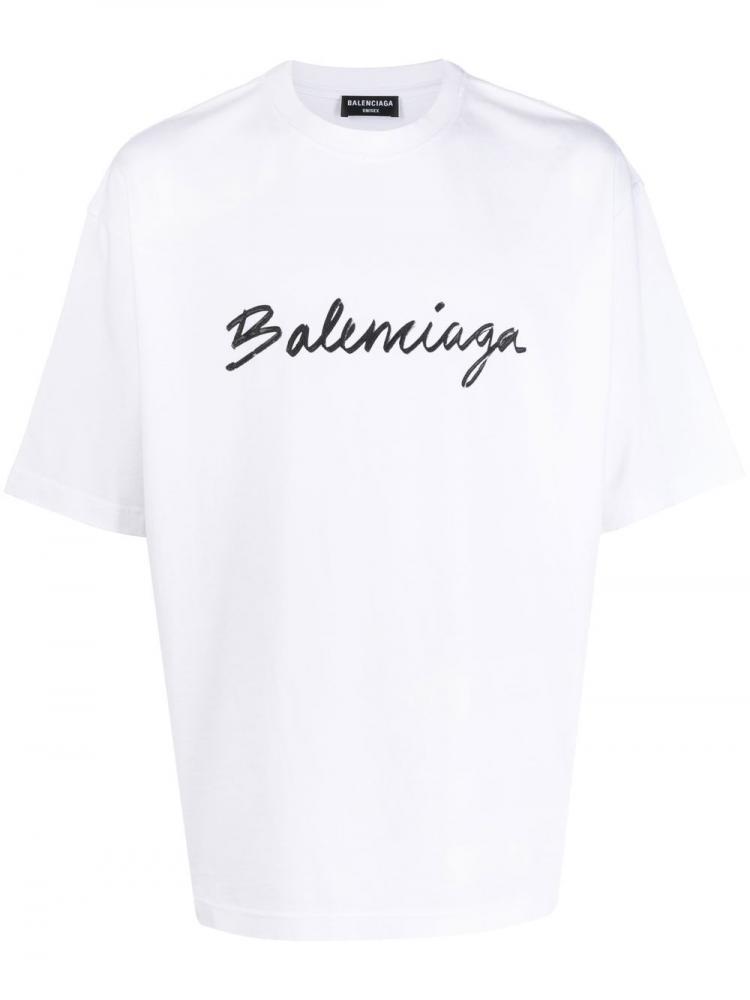 Brush Logo White Oversize T-shirt - Exclusive Wear