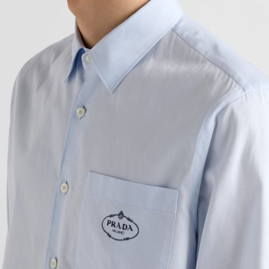 Light Blue Long-Sleeved Cotton Shirt