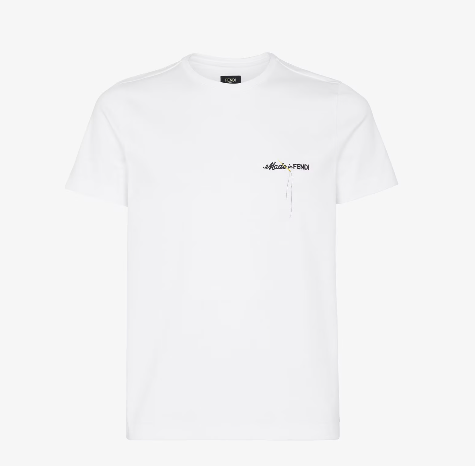 White T-shirt with Embroidery on the Chest - Exclusive Wear