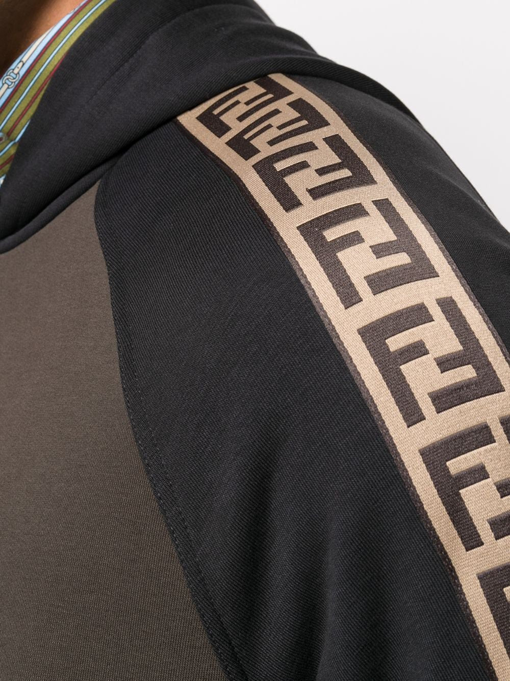 FF Logo Stripe Brown Hoodie - Exclusive Wear
