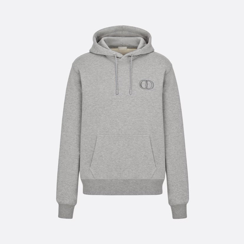 CD ICON GREY COTTON FLEECE HOODIE - Exclusive Wear