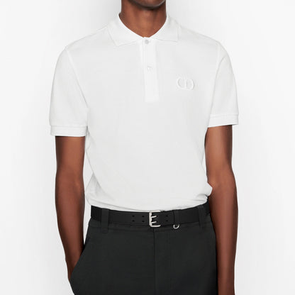 CD ICON LOGO EMBROIDERY WHITE POLO SHIRT