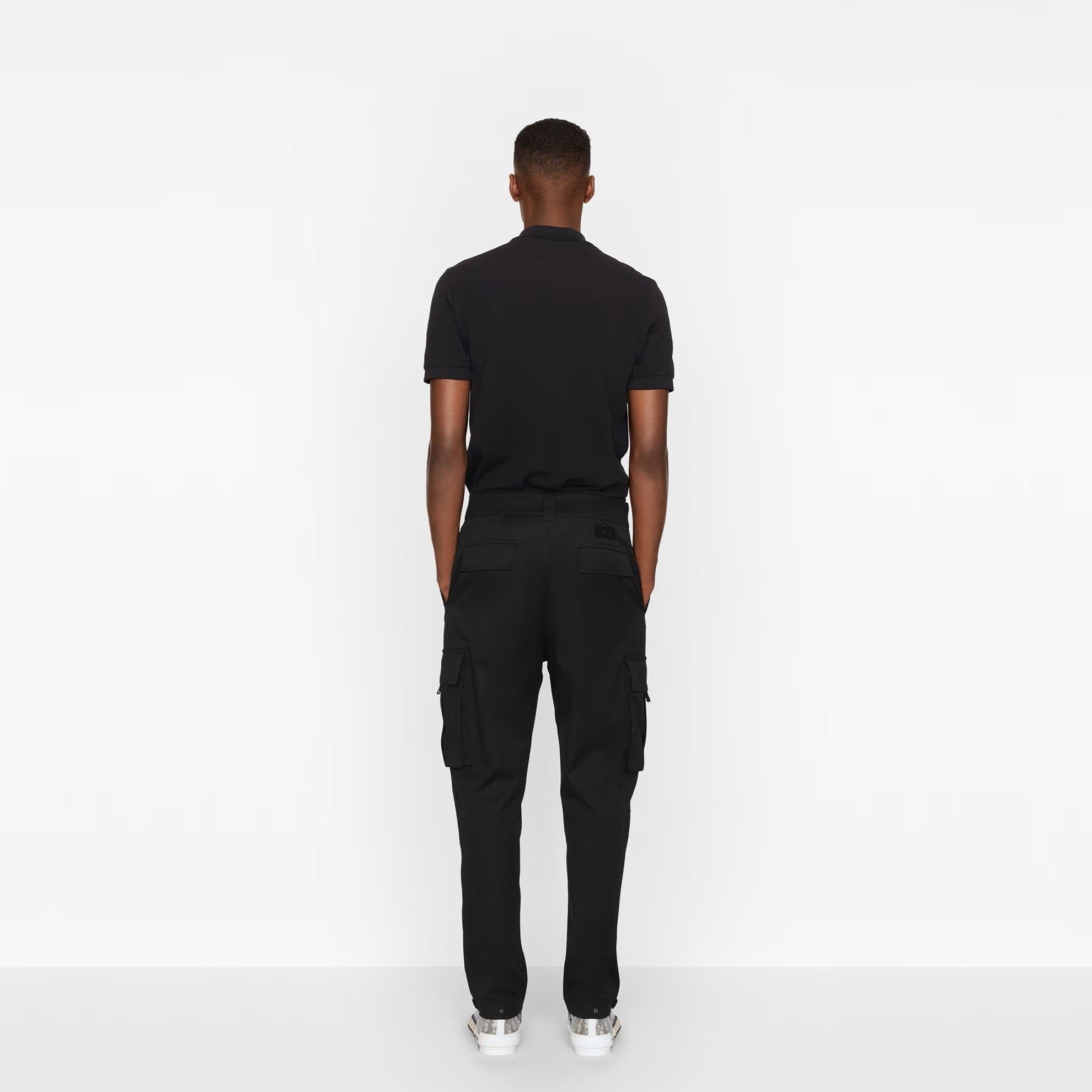 CD ICON LOGO EMBROIDERY BLACK POLO SHIRT - Exclusive Wear