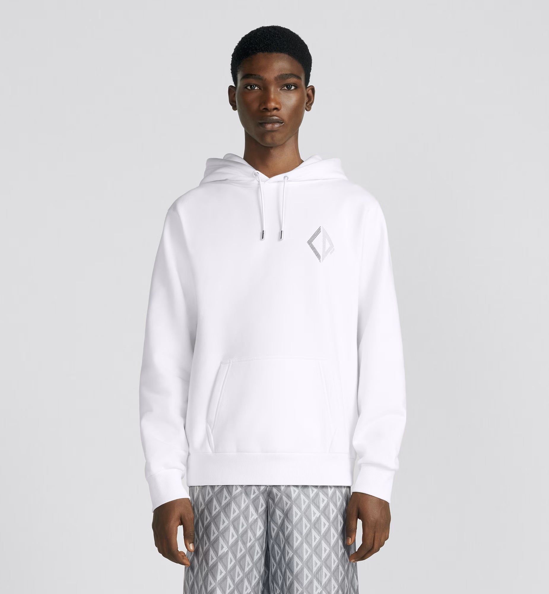 CD DIAMOND WHITE HOODED SWEATSHIRT - Exclusive Wear