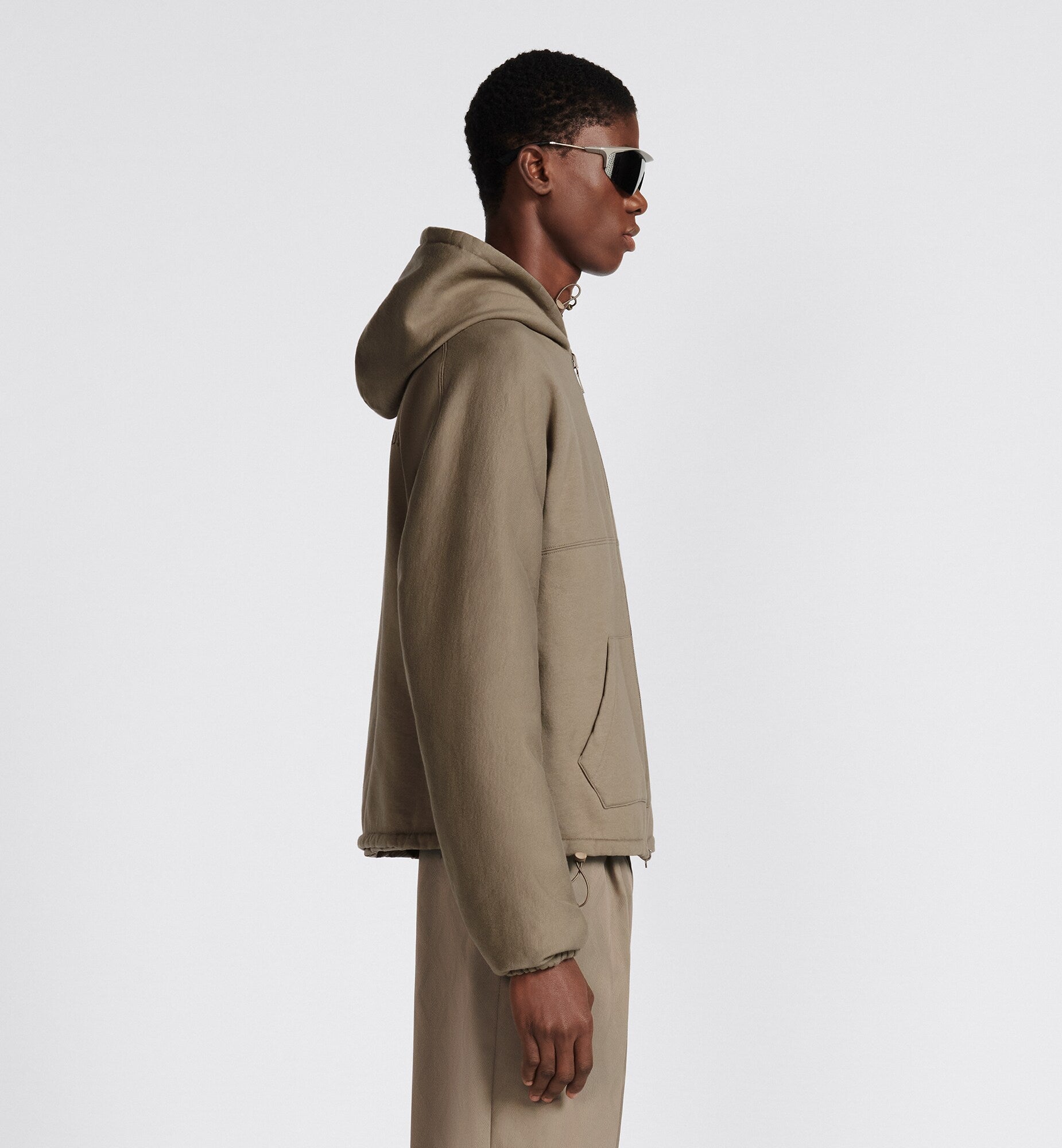 REVERSIBLE BEIGE HOODED TRACK JACKET - Exclusive Wear