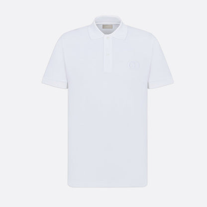 CD ICON LOGO EMBROIDERY WHITE POLO SHIRT