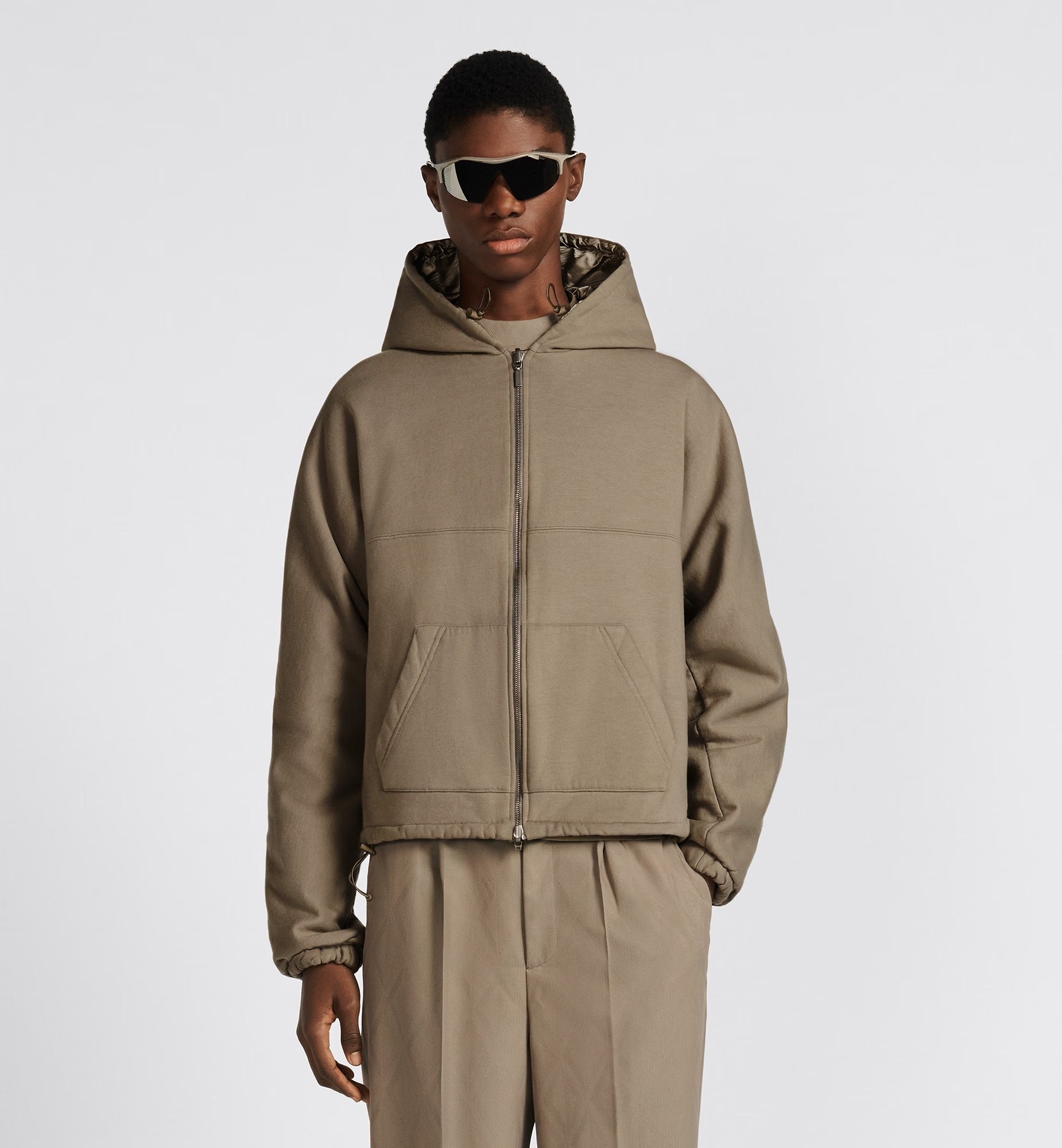 REVERSIBLE BEIGE HOODED TRACK JACKET - Exclusive Wear