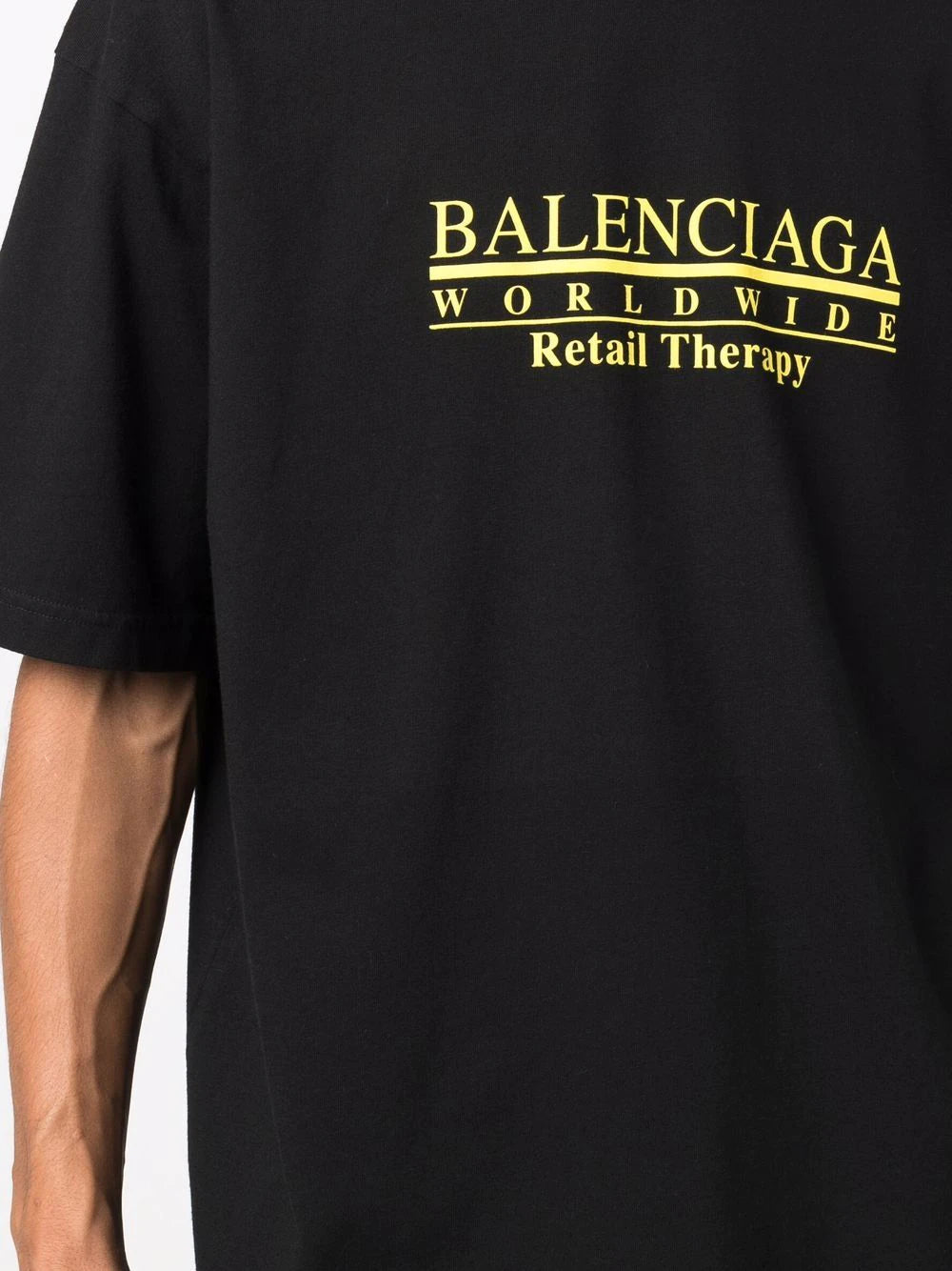 Retail Therapy Logo Print Black T-shirt