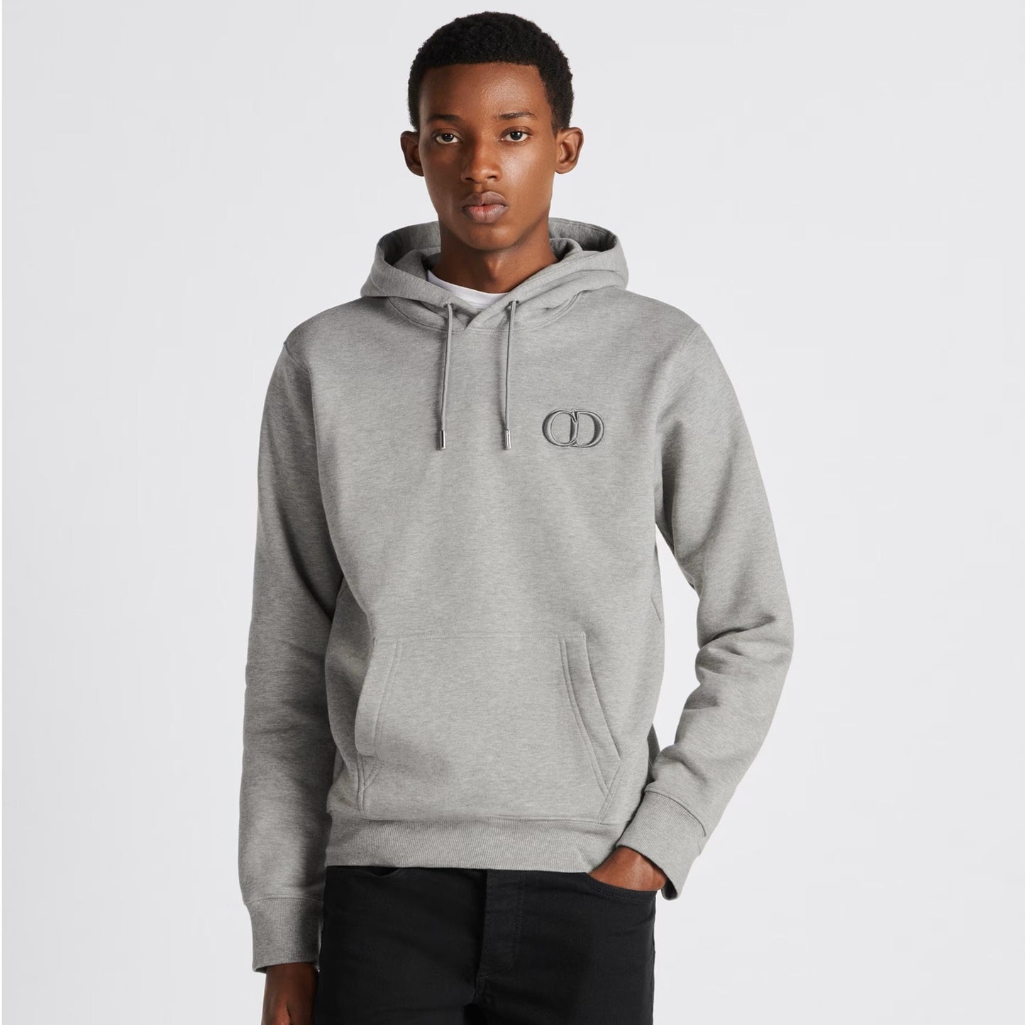 CD ICON GREY COTTON FLEECE HOODIE - Exclusive Wear