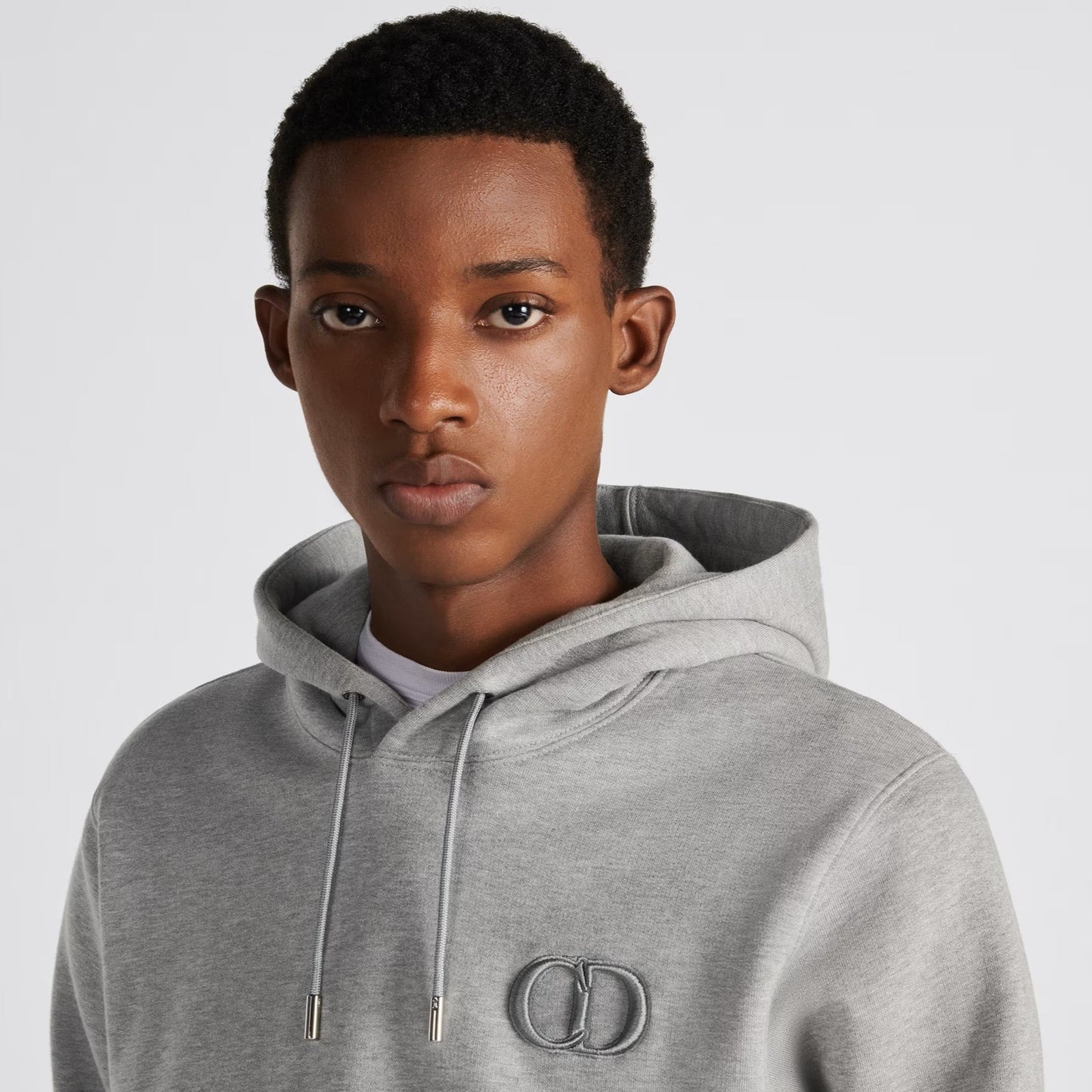 CD ICON GREY COTTON FLEECE HOODIE - Exclusive Wear