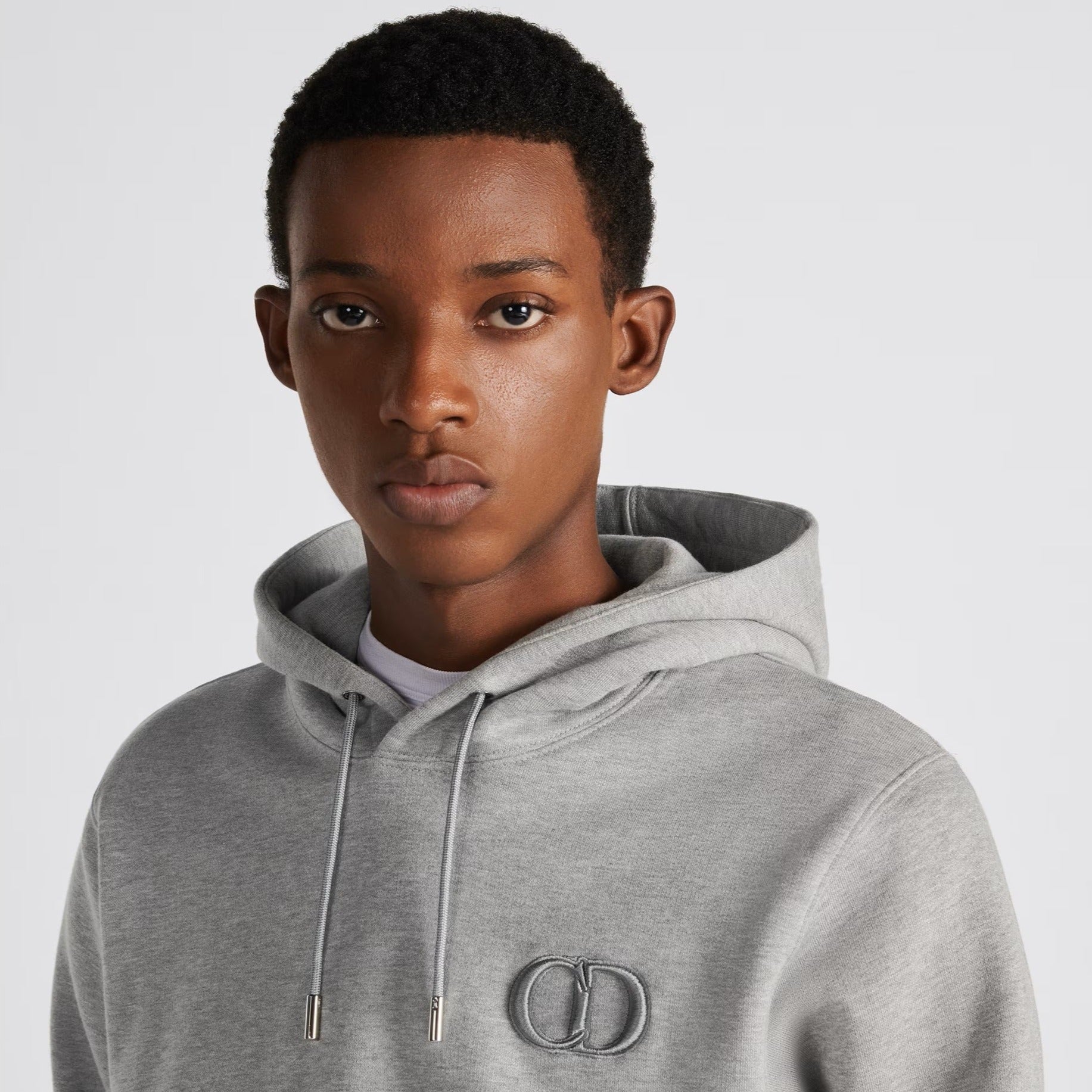 CD ICON GREY COTTON FLEECE HOODIE - Exclusive Wear
