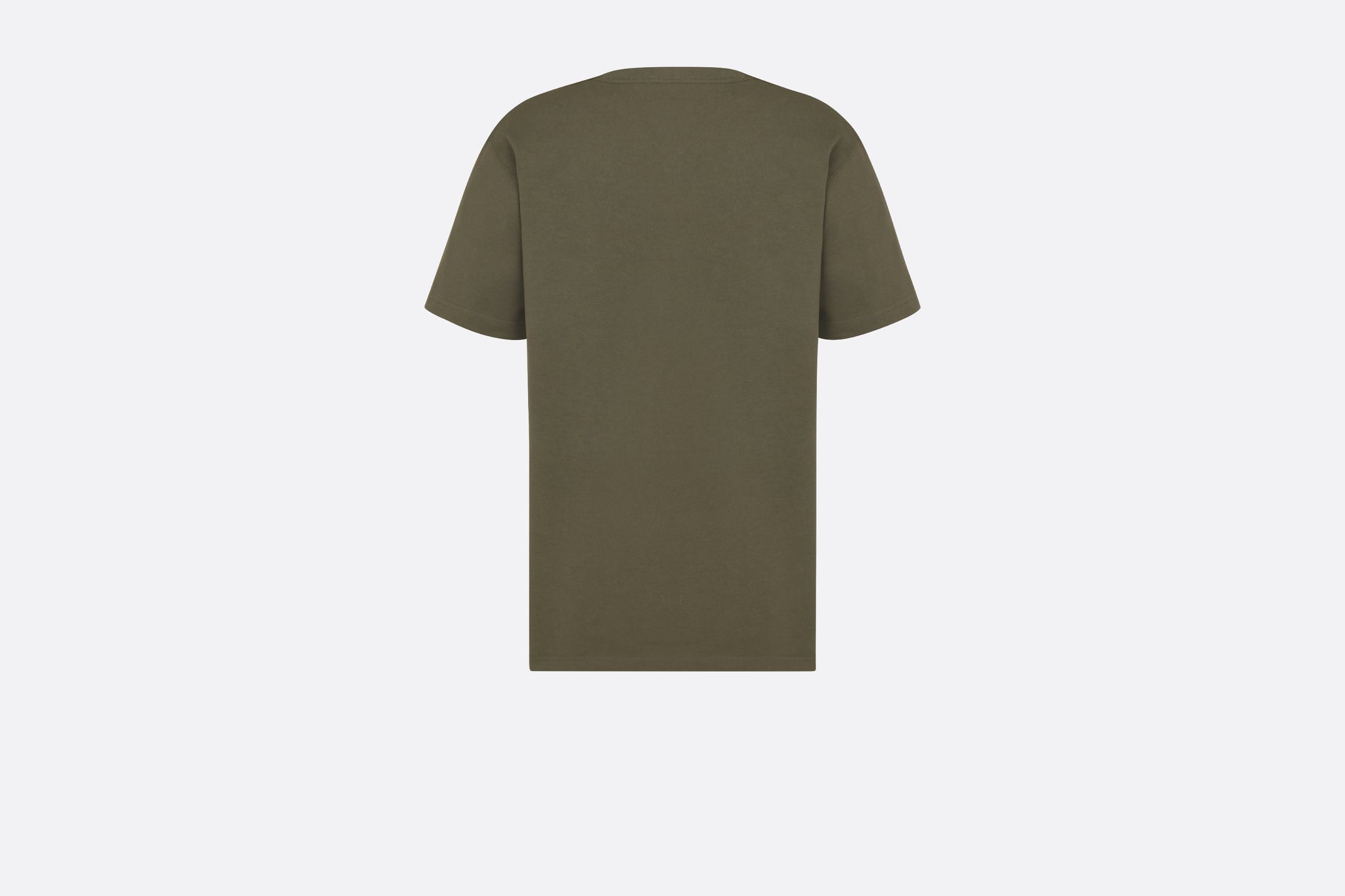 RELAXED FIT KHAKI T-SHIRT WITH EMBROIDERY