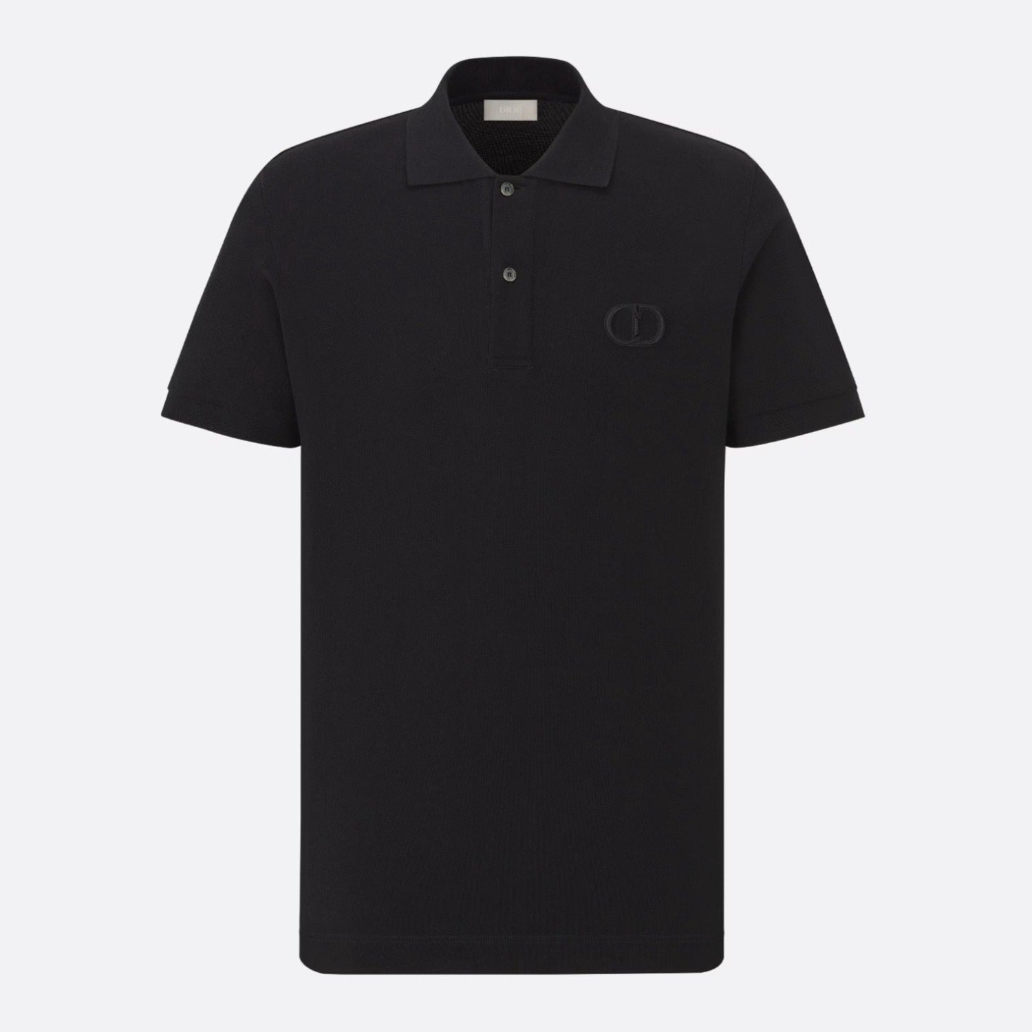 CD ICON LOGO EMBROIDERY BLACK POLO SHIRT - Exclusive Wear