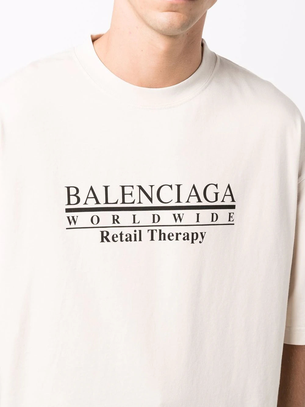 Retail Therapy Logo Print White T-shirt - Exclusive Wear