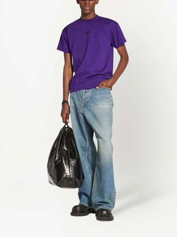 Purple Logo Embroidered T-shirt - Exclusive Wear