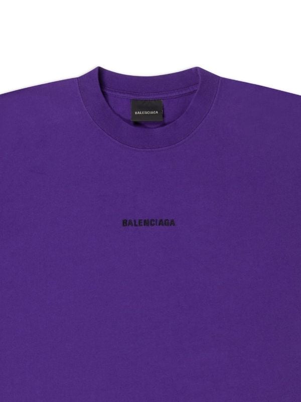 Purple Logo Embroidered T-shirt