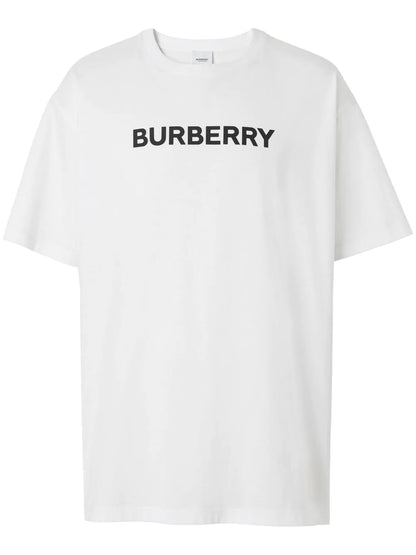 Logo Print White Cotton T-shirt